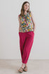 Lily & Me Sail Linen Blend Cropped Trousers Boysenberry