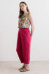 Lily & Me Sail Linen Blend Cropped Trousers Boysenberry