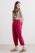Lily & Me Sail Linen Blend Cropped Trousers Boysenberry