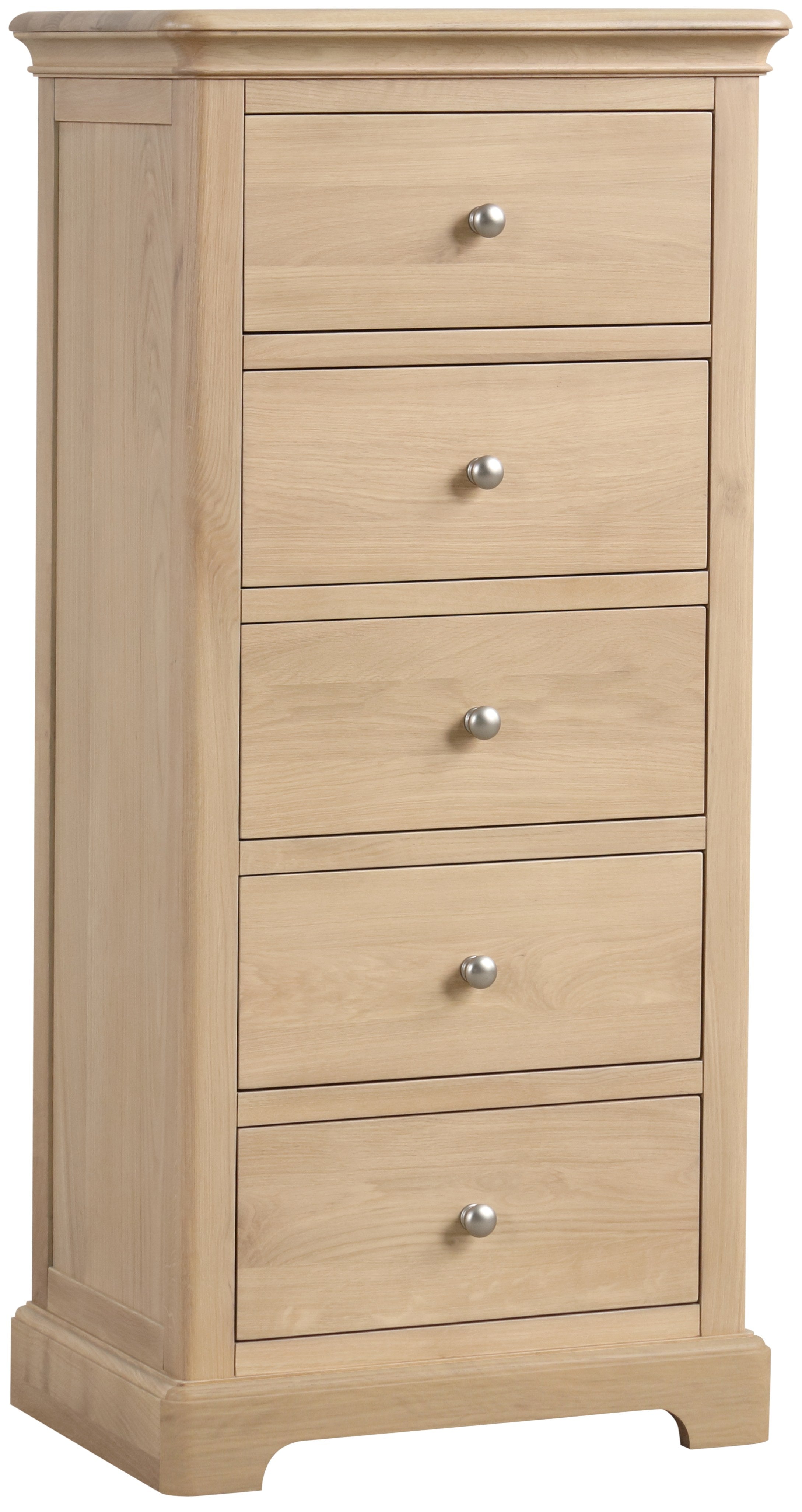 Lytham Oak 5 Drawer Wellington Chest