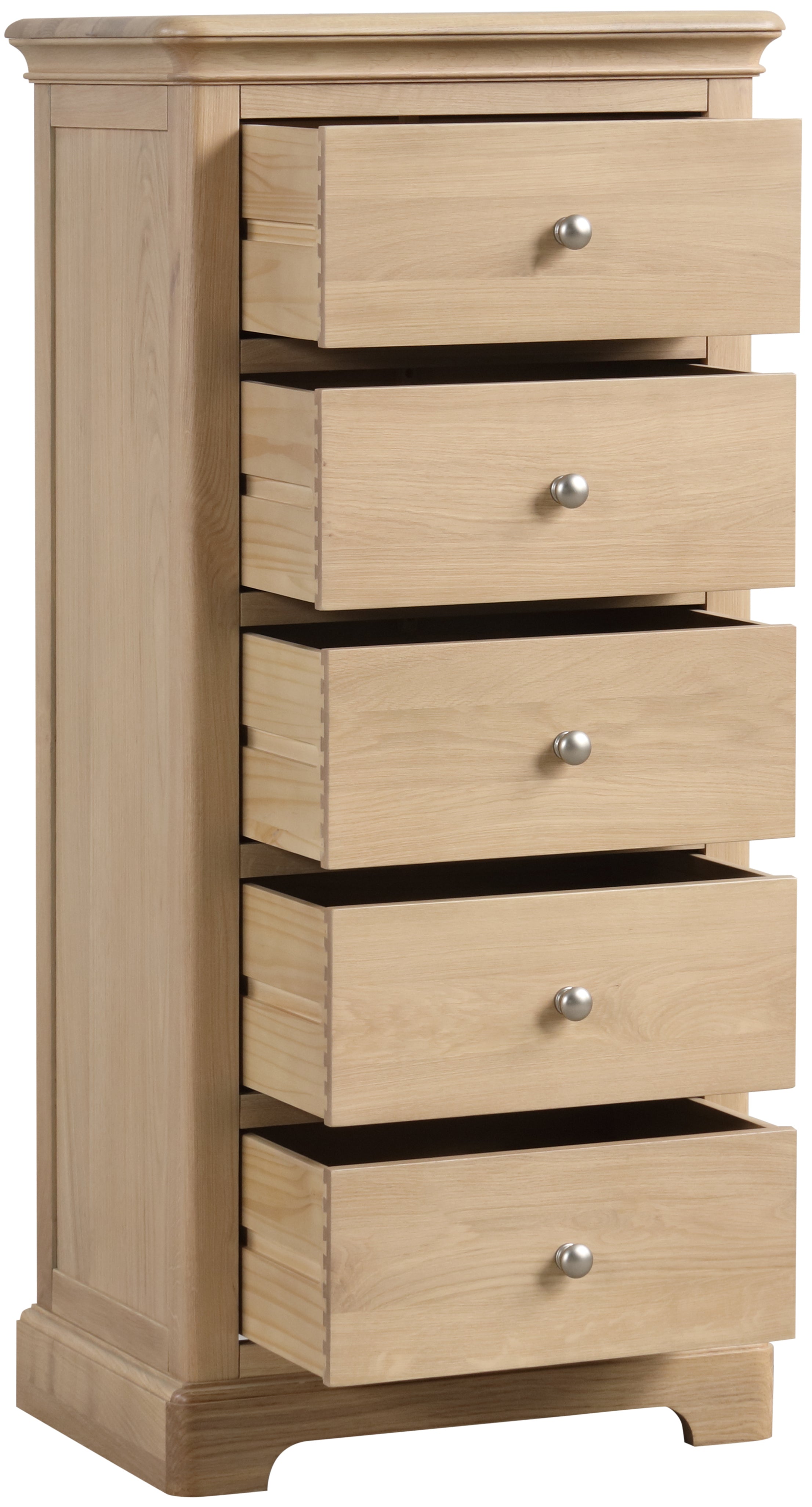Lytham Oak 5 Drawer Wellington Chest