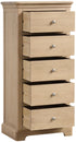 Lytham Oak 5 Drawer Wellington Chest