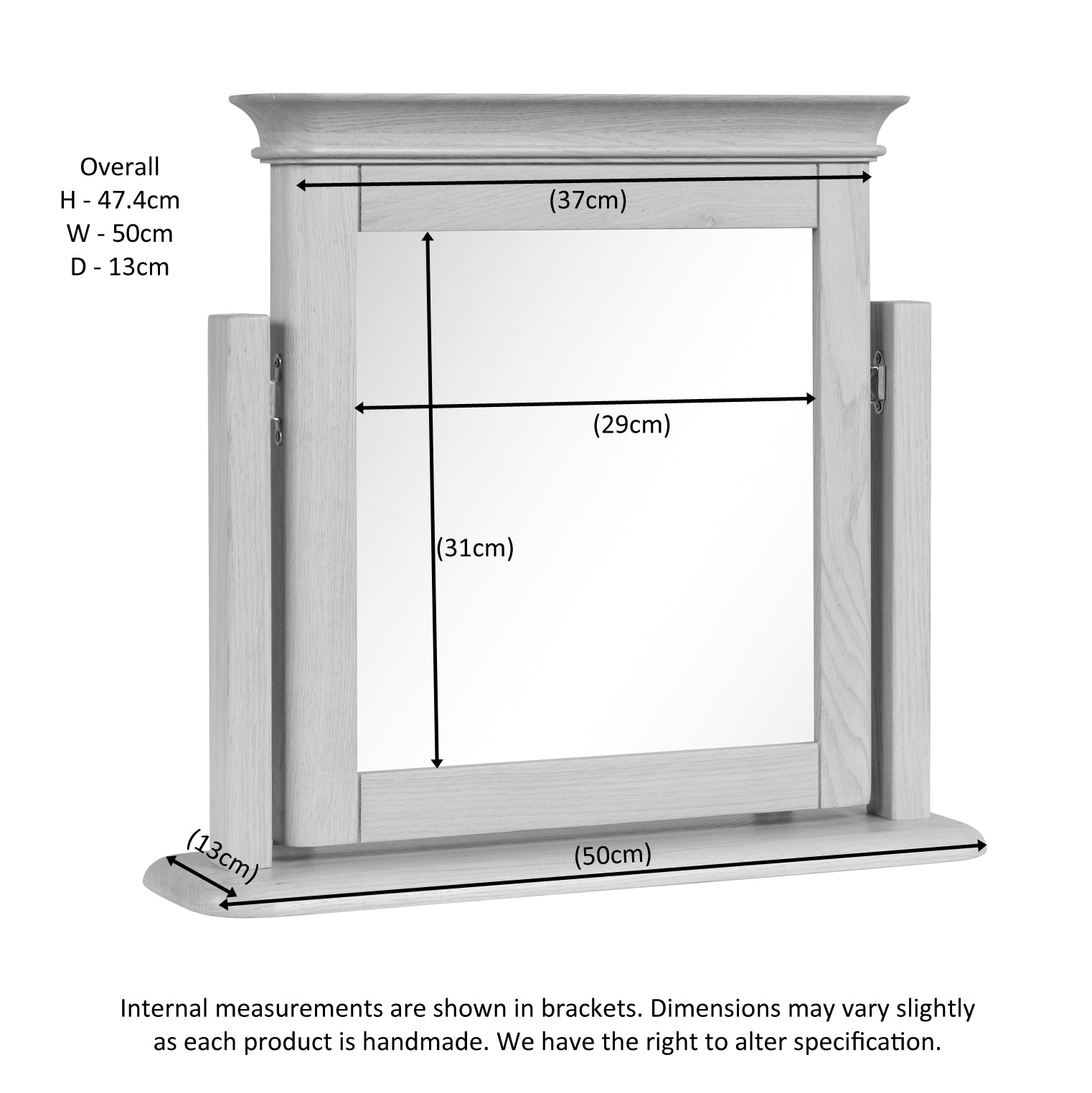 Lytham Oak Dressing Table Mirror