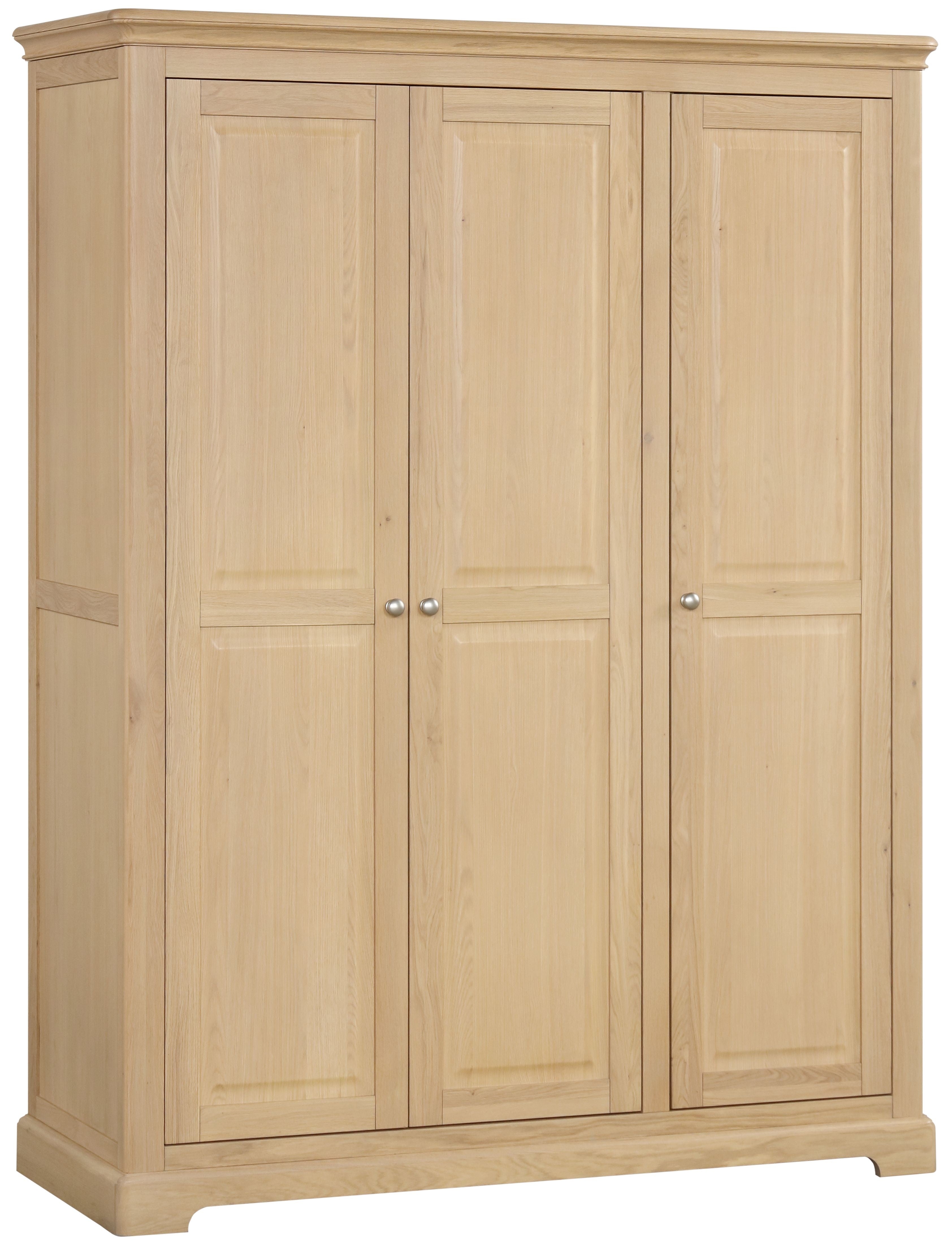 Lytham Oak Triple Wardrobe With Shelves
