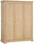 Lytham Oak Triple Wardrobe With Shelves