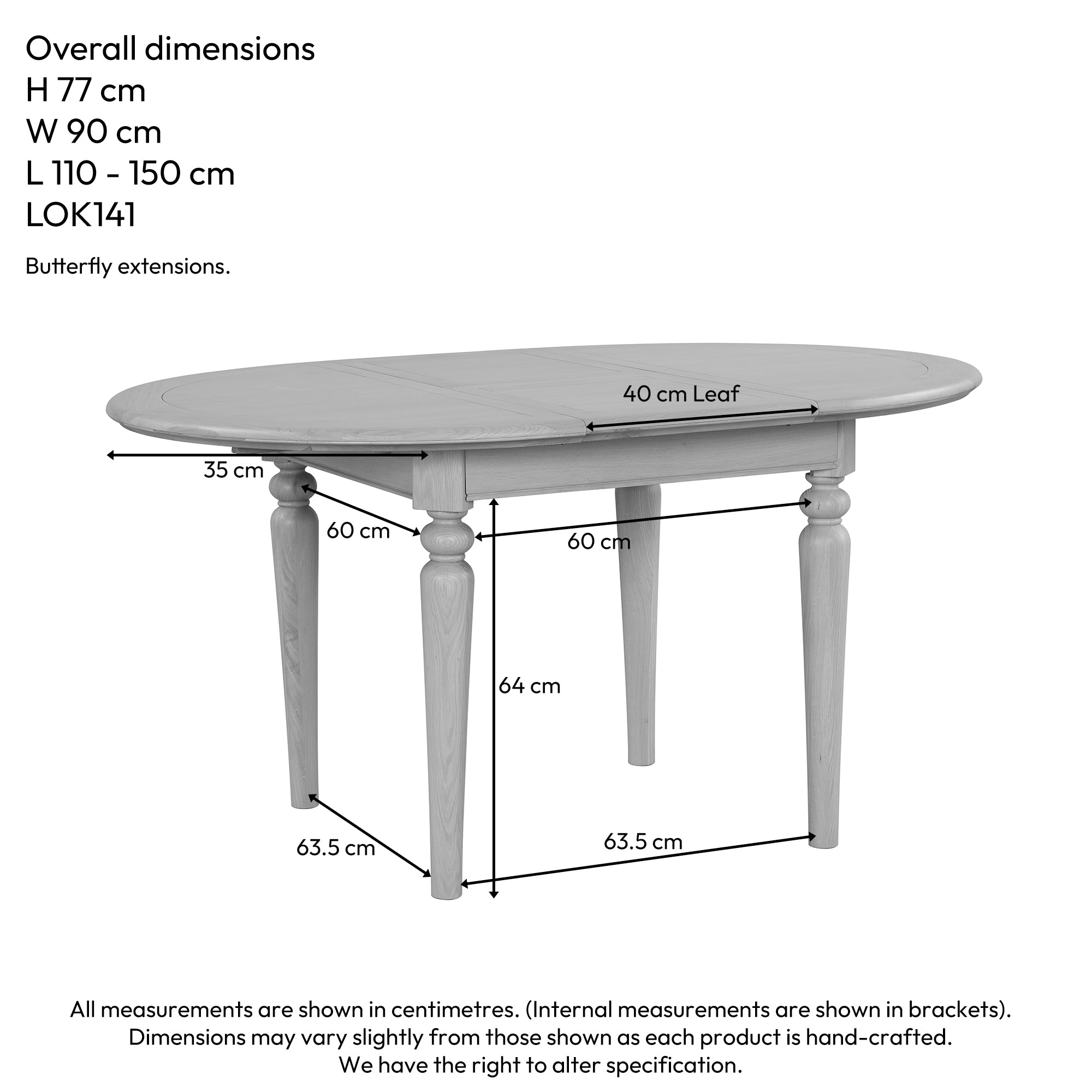 Lytham Oak Round Extending Table