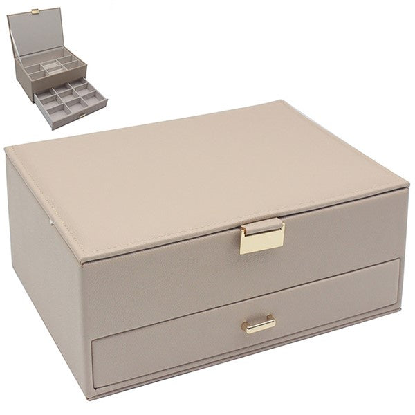 Luxe Jewel Box With Drawer Beige