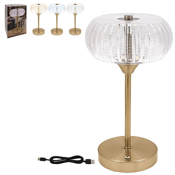 Oval LED Gold Touch Lamp