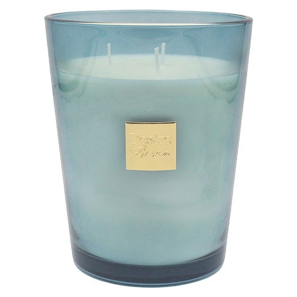 Gold Badge Candle Jar Blue Large