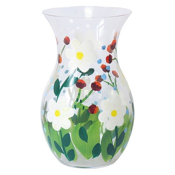 Lynsey Johnstone Hand Painted Glass Vase Daisies