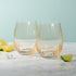 Amalfi Glass Amber Stemless Set of 2