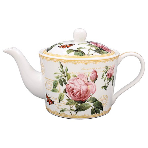 Redoute Rose Tea Pot