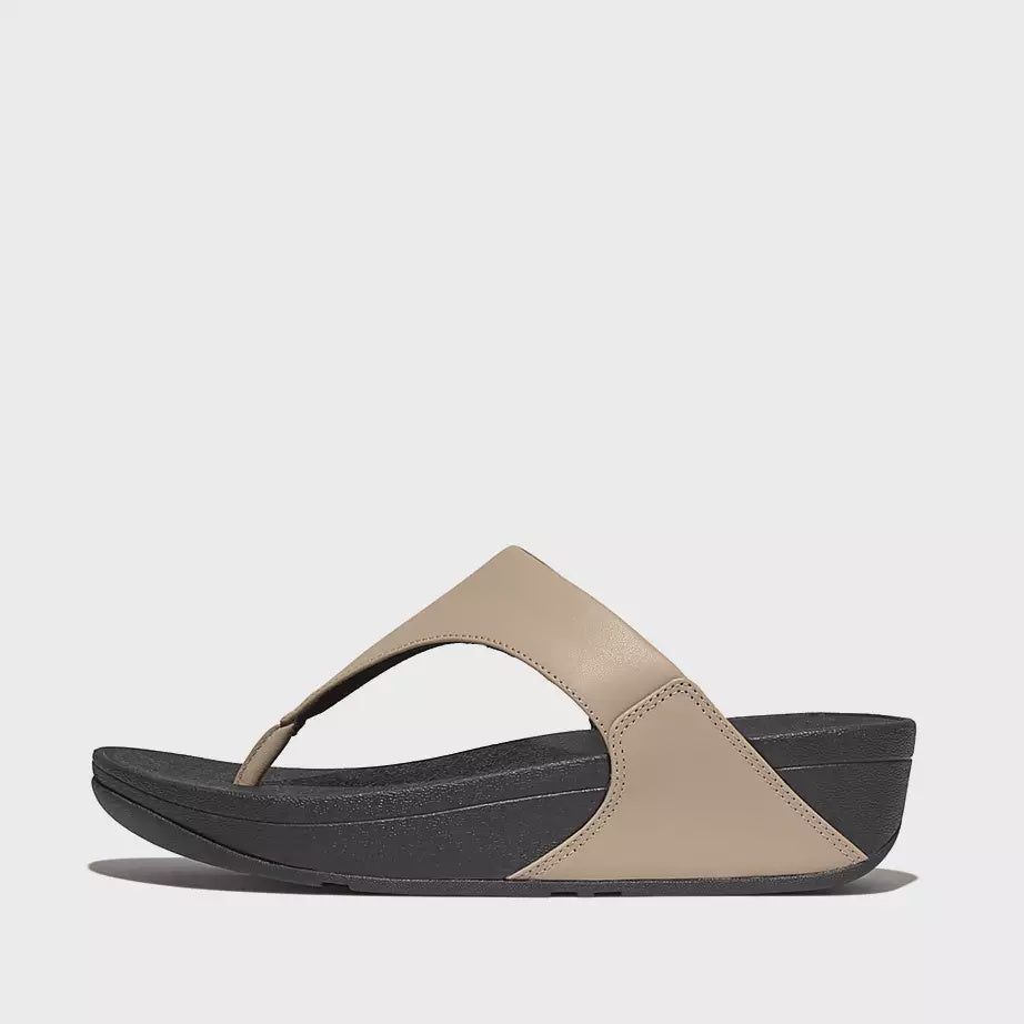 FitFlop Lulu Leather Toe-Post Sandals Latte Beige