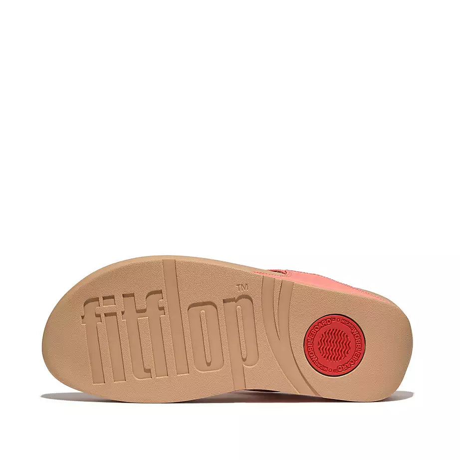 FitFlop Lulu Leather Toe-Post Sandals Rosy Coral