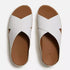 FitFlop Lulu Lux Graphic-Weave Leather Cross Slides Urban White