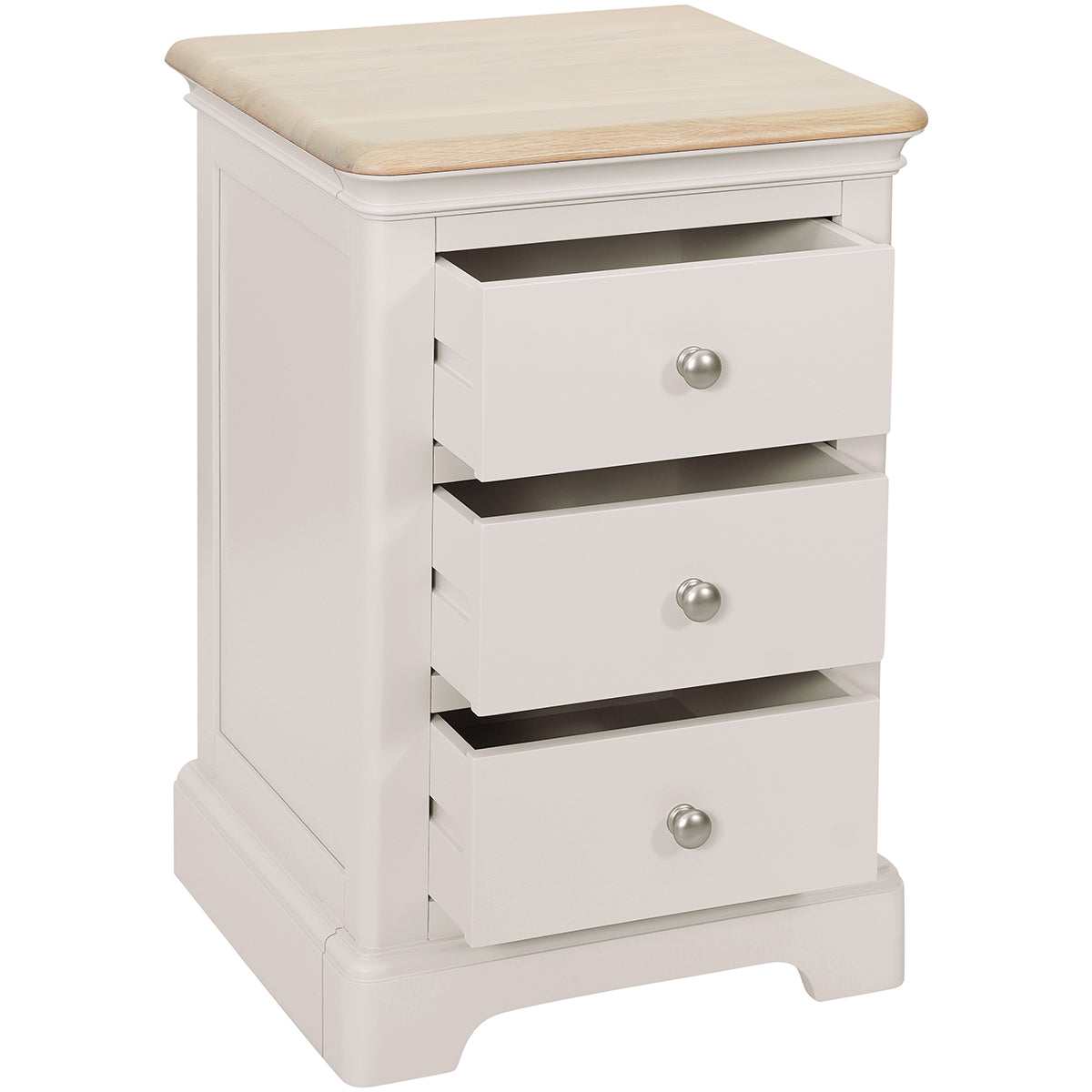 Lytham Grey Mist 3 Drawer Bedside