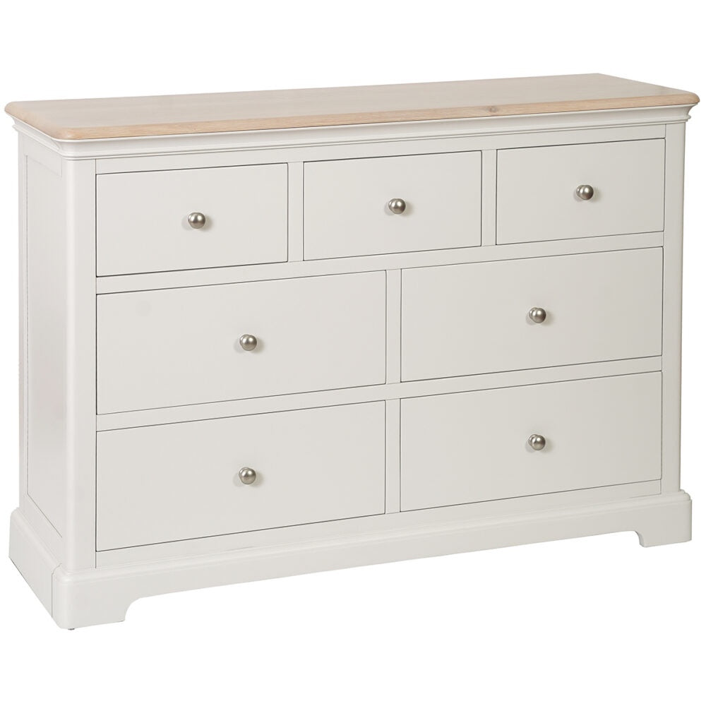 Lytham Grey Mist Low 3 Over 4 Chest Of Drawers