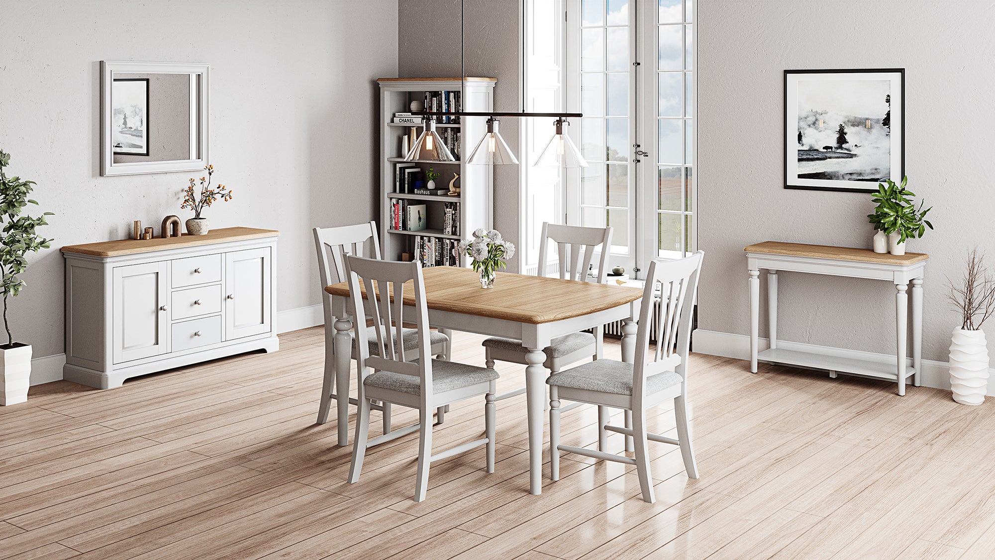 Lytham Round Extending Dining Table Grey Mist