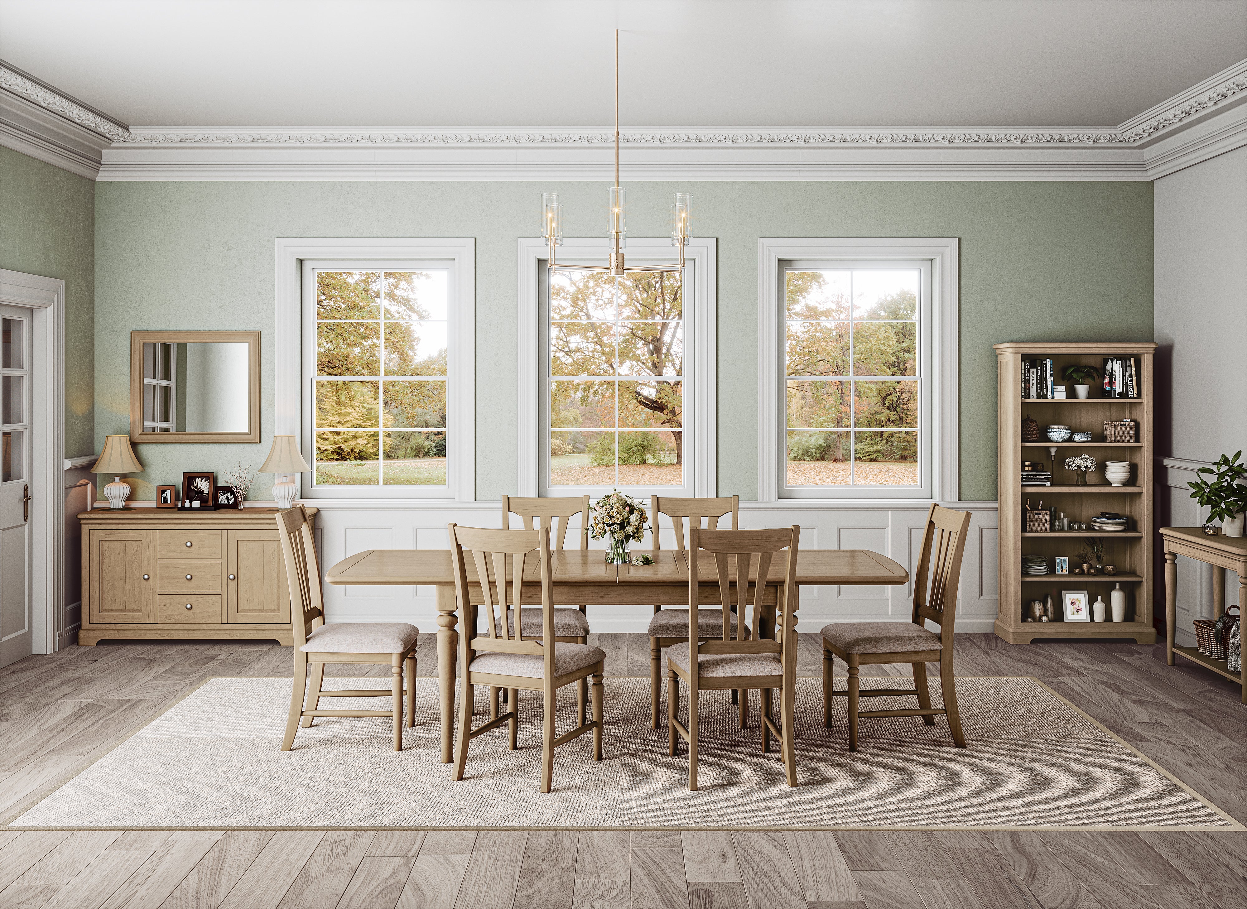 Lytham Oak 2 Door 3 Drawer Sidebaord