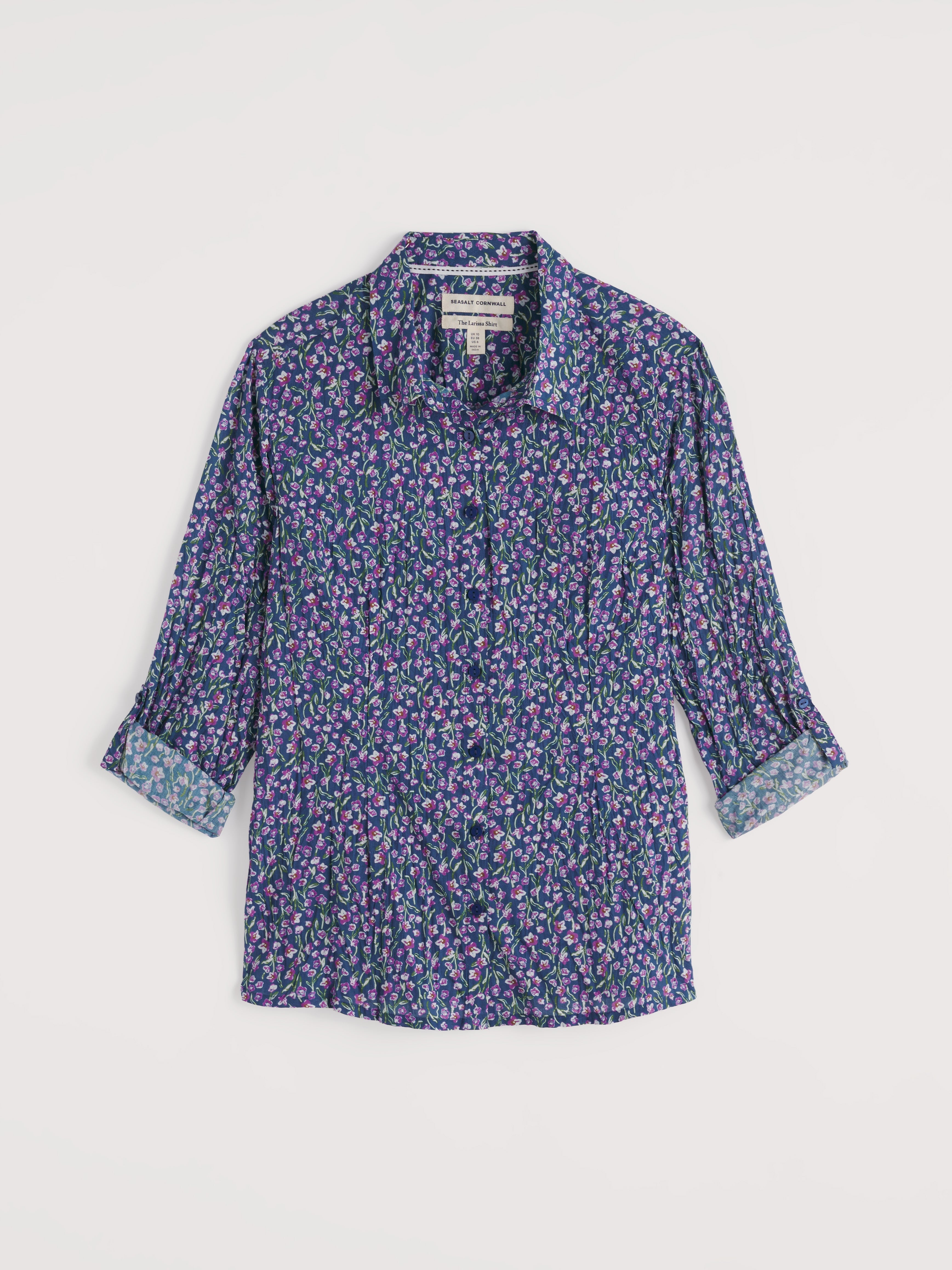 Seasalt Larissa Shirt Flax Flower Bright Orchid