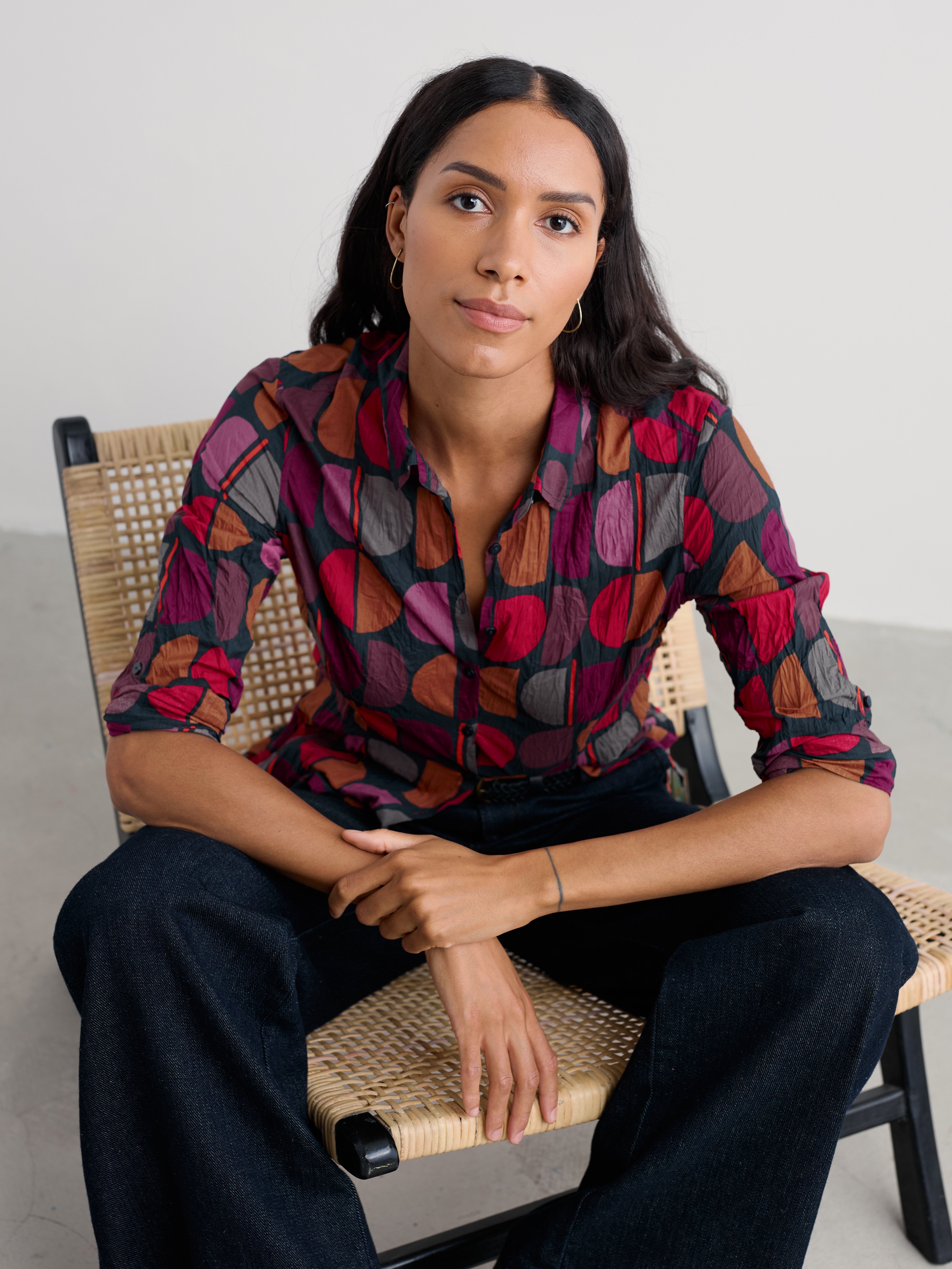 Seasalt Larissa Shirt Half Moon Stamp Onyx