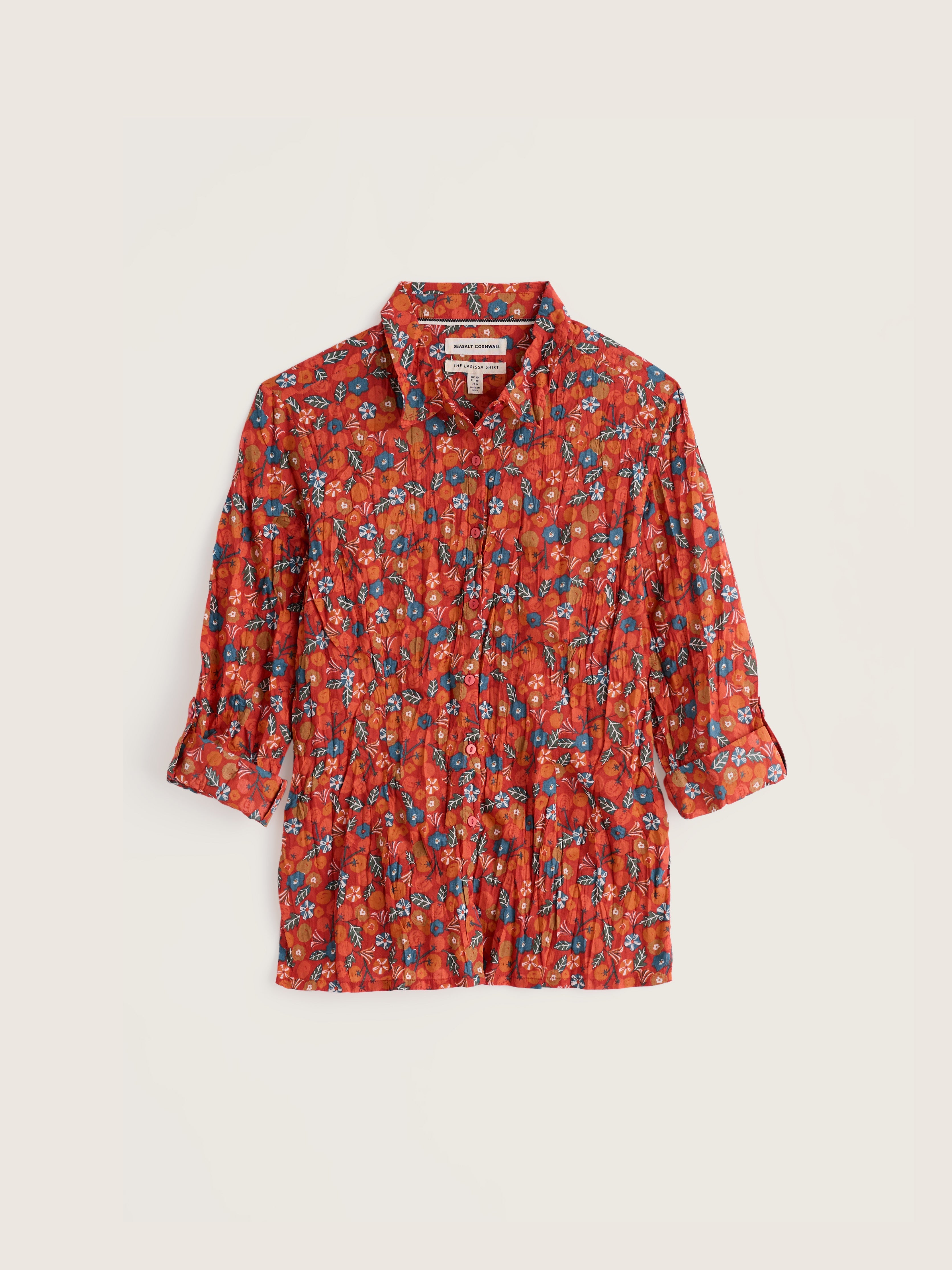 Seasalt Larissa Shirt Tomato Blooms Cinnamon