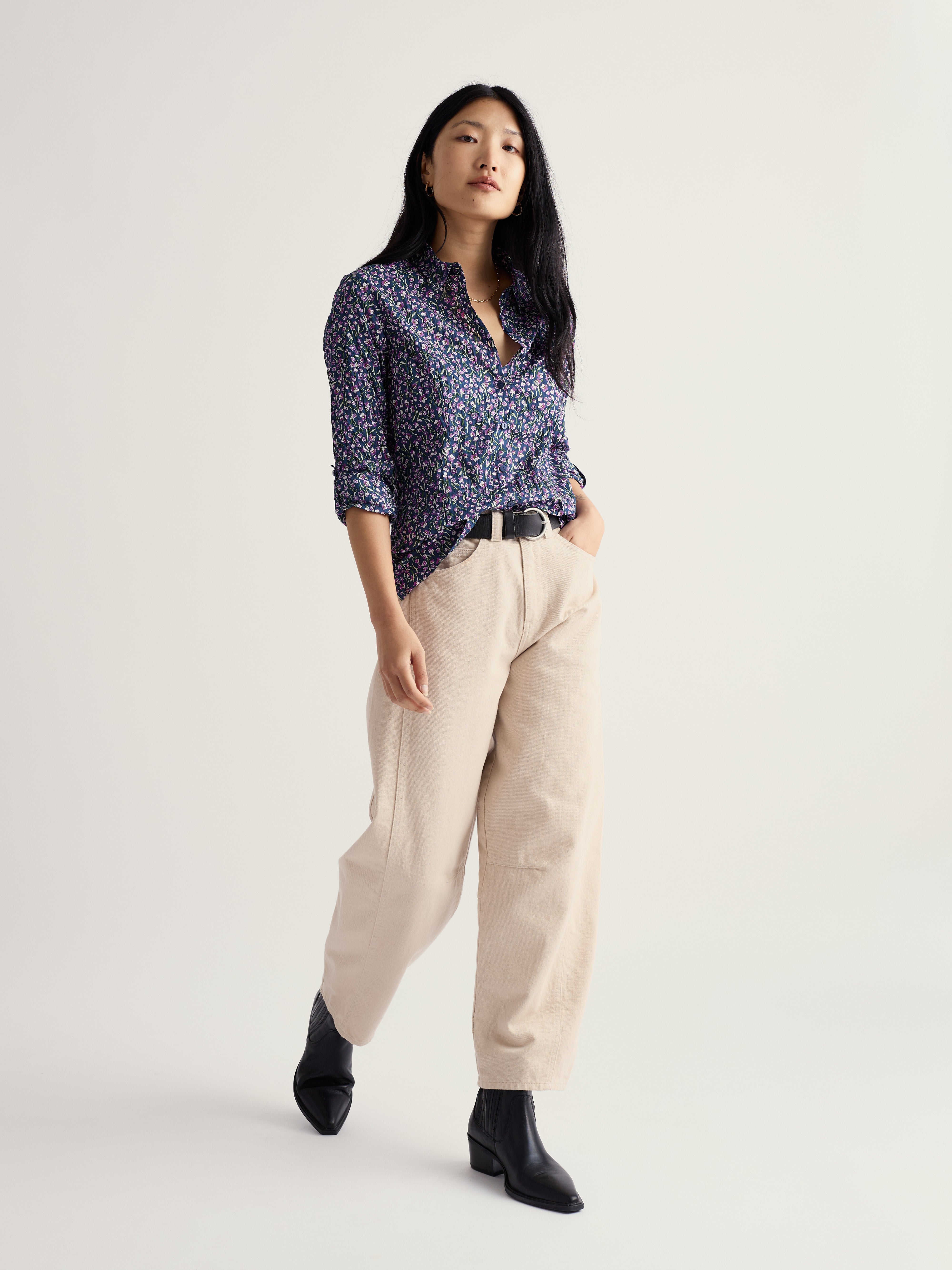 Seasalt Larissa Shirt Flax Flower Bright Orchid