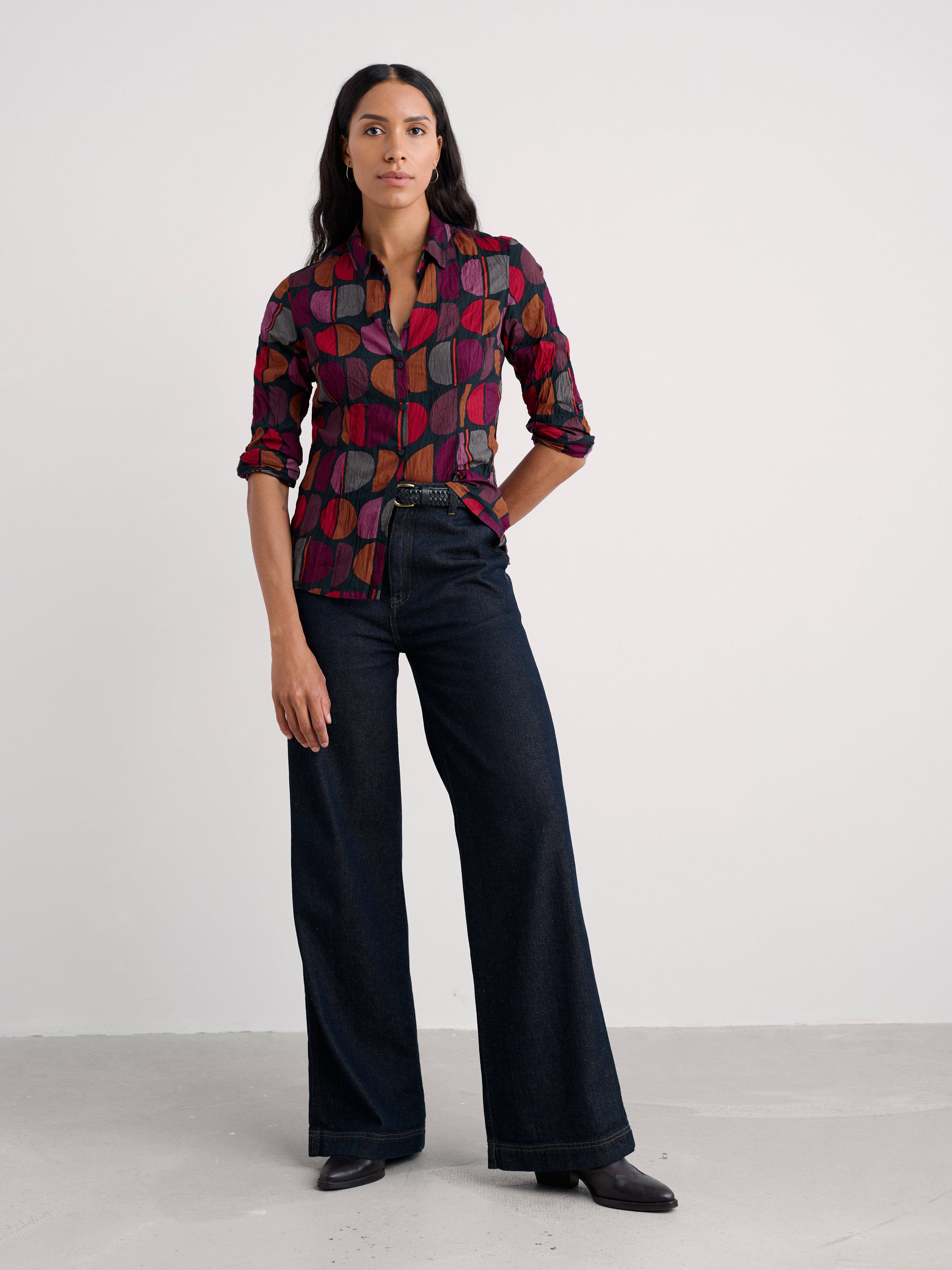 Seasalt Larissa Shirt Half Moon Stamp Onyx