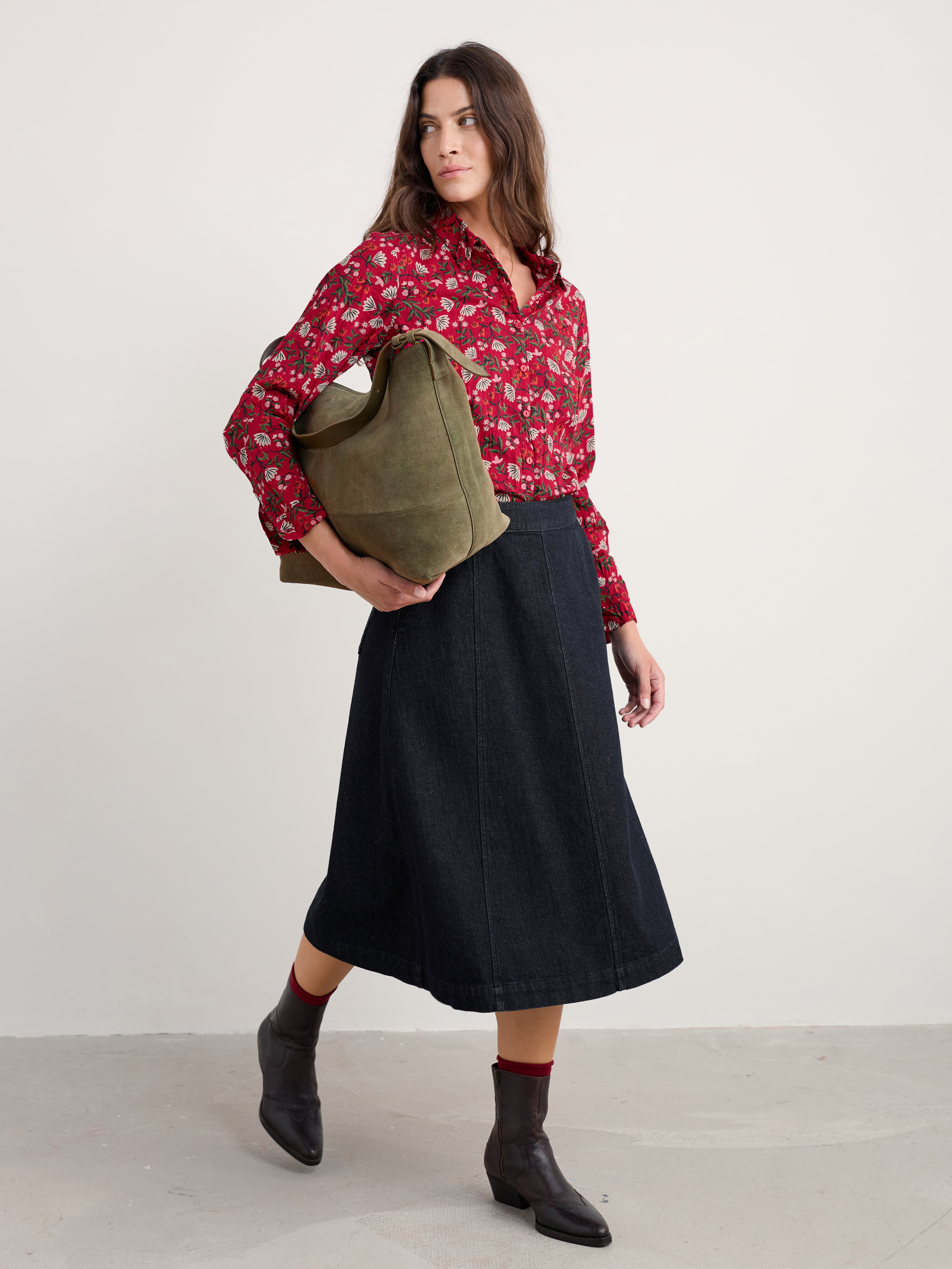 Seasalt Larissa Shirt Winter Wildflower Carmine