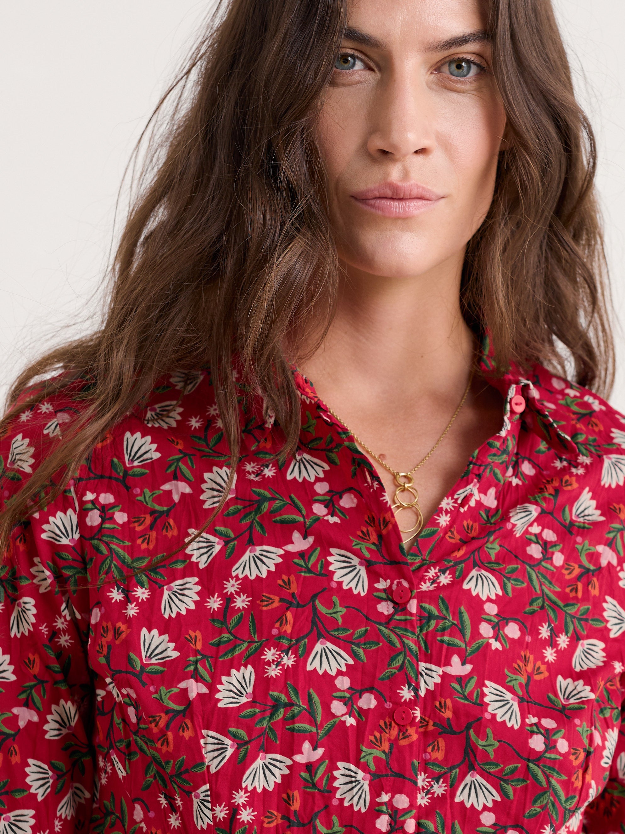 Seasalt Larissa Shirt Winter Wildflower Carmine
