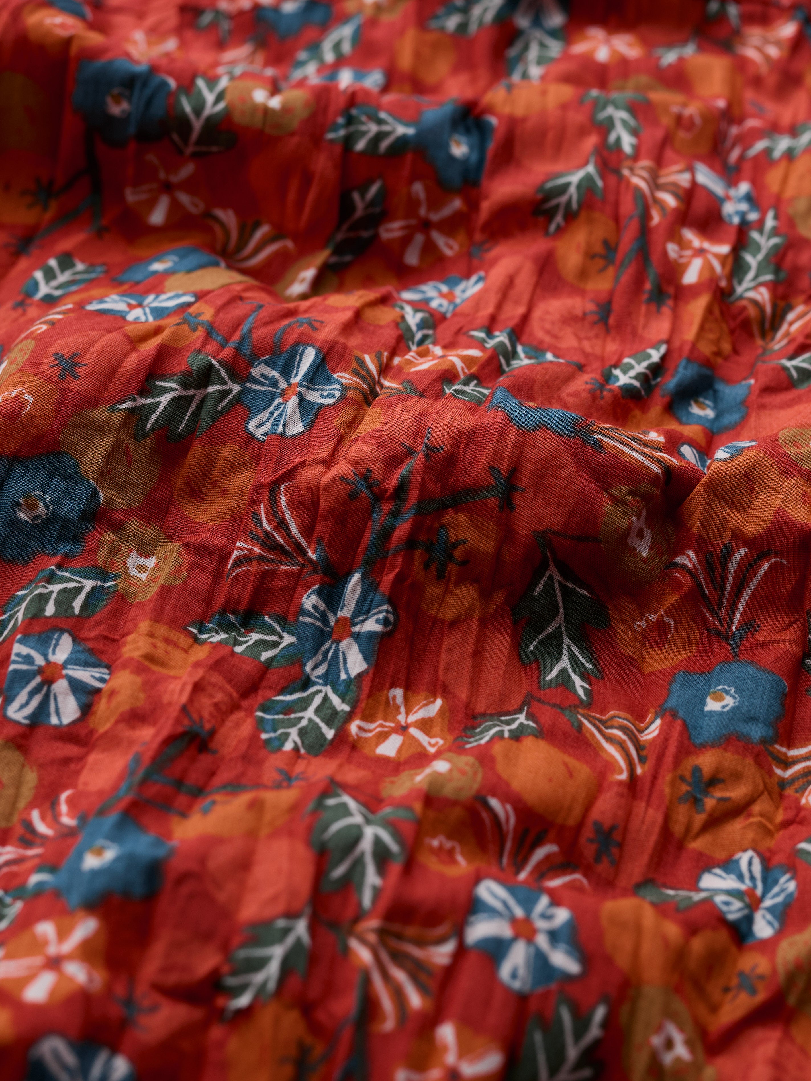 Seasalt Larissa Shirt Tomato Blooms Cinnamon