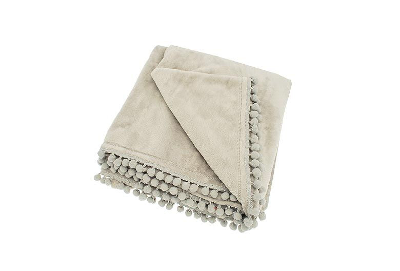 Walton & Co Cashmere Touch Fleece Throw Linen