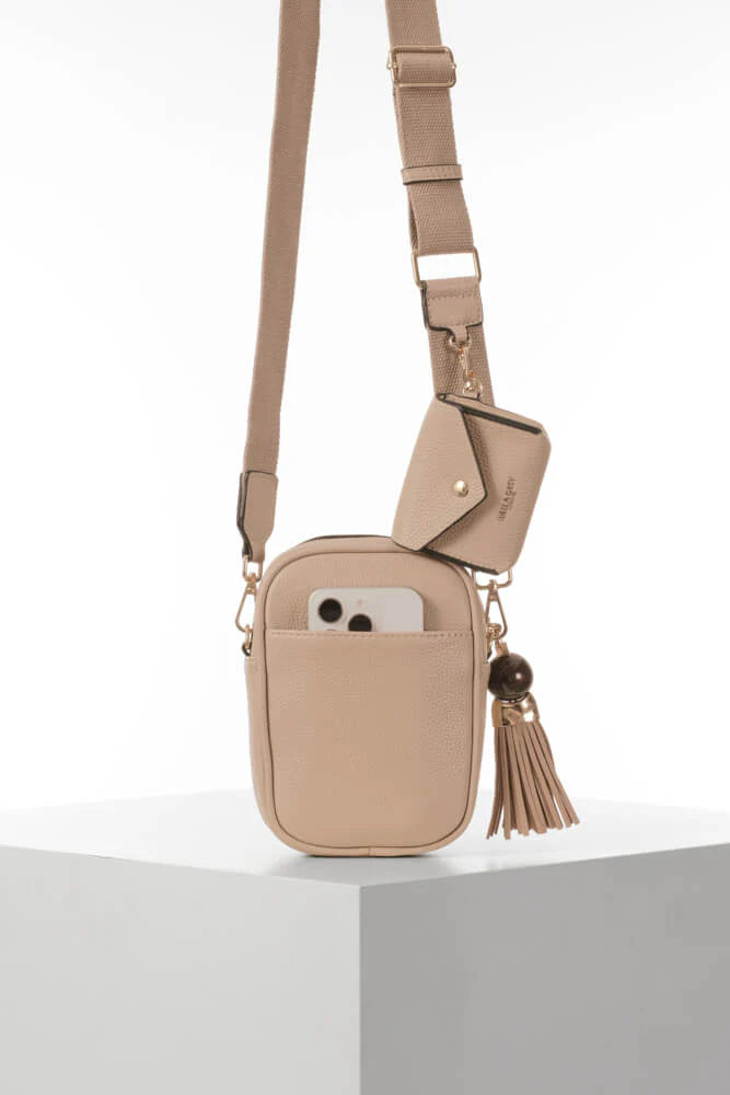 Luella Grey Elise Portrait Crossbody Bag Mushroom
