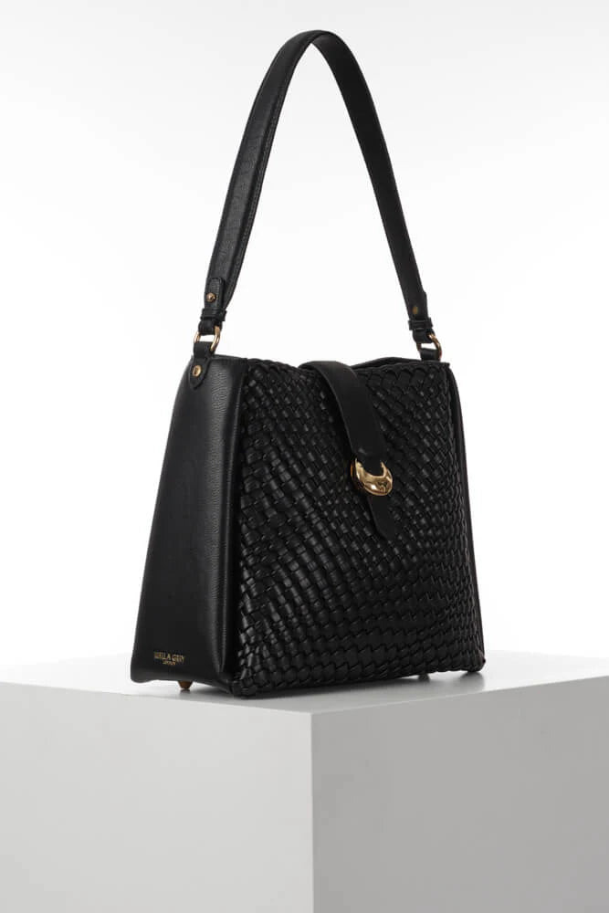 Luella Grey Flora Weave Hobo Bag Black