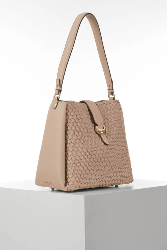 Luella Grey Flora Weave Hobo Bag Mushroom