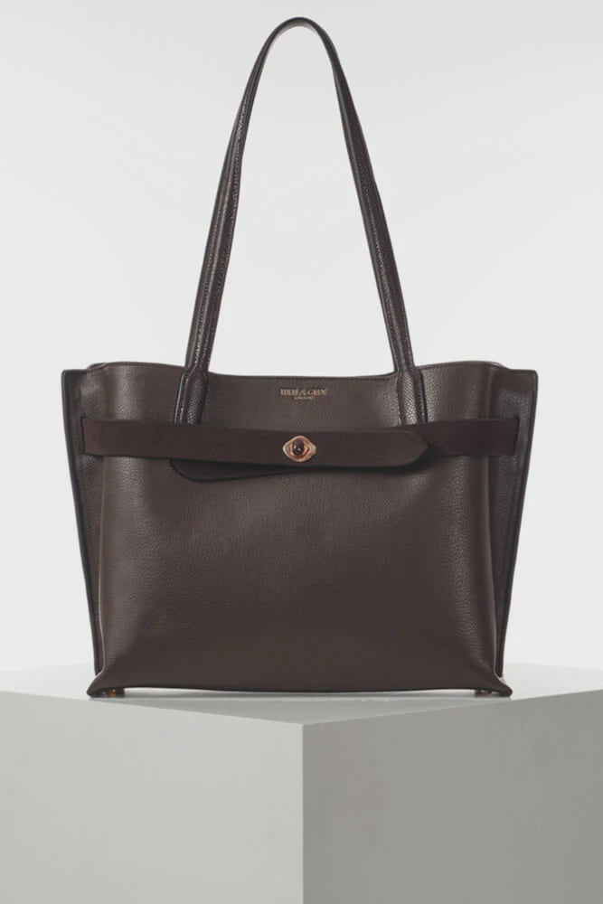 Luella Grey Oriana Laptop Tote Bag Chocolate