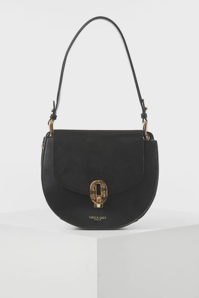 Luella Grey Mildred Saddle Crossbody Black