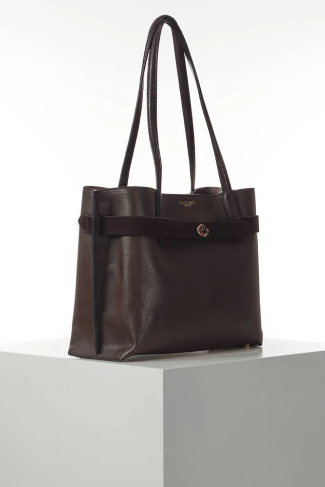 Luella Grey Oriana Laptop Tote Bag Chocolate