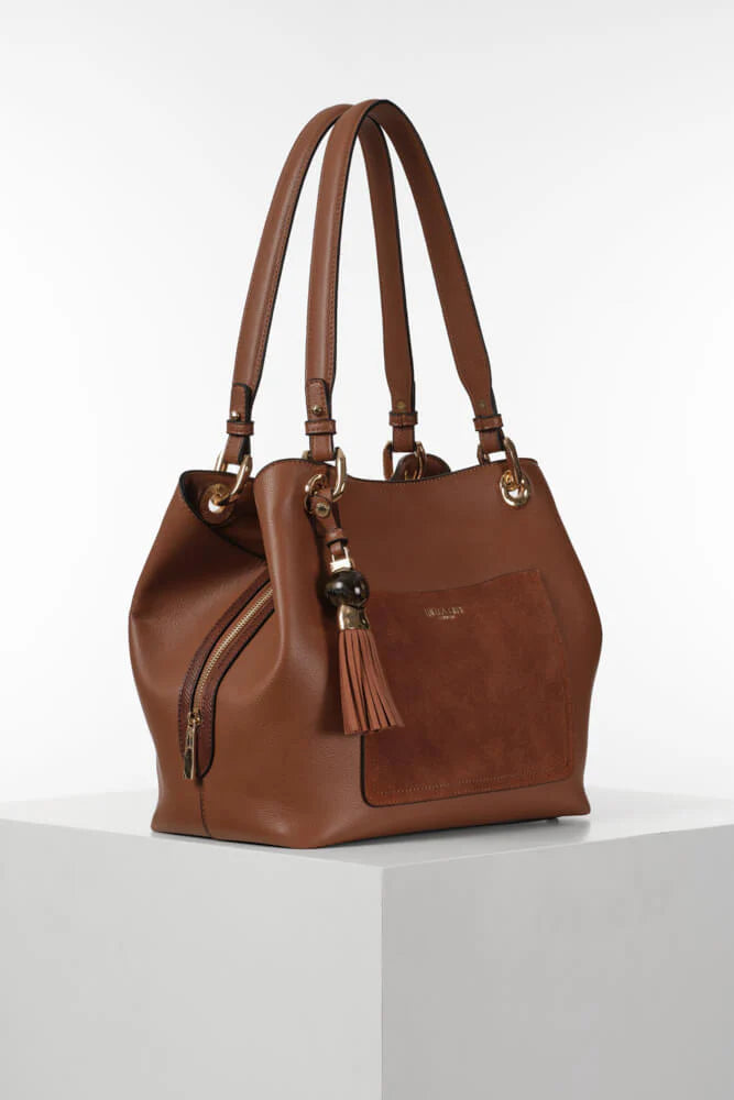 Luella Grey Sienna Hobo Tote Bag Conker