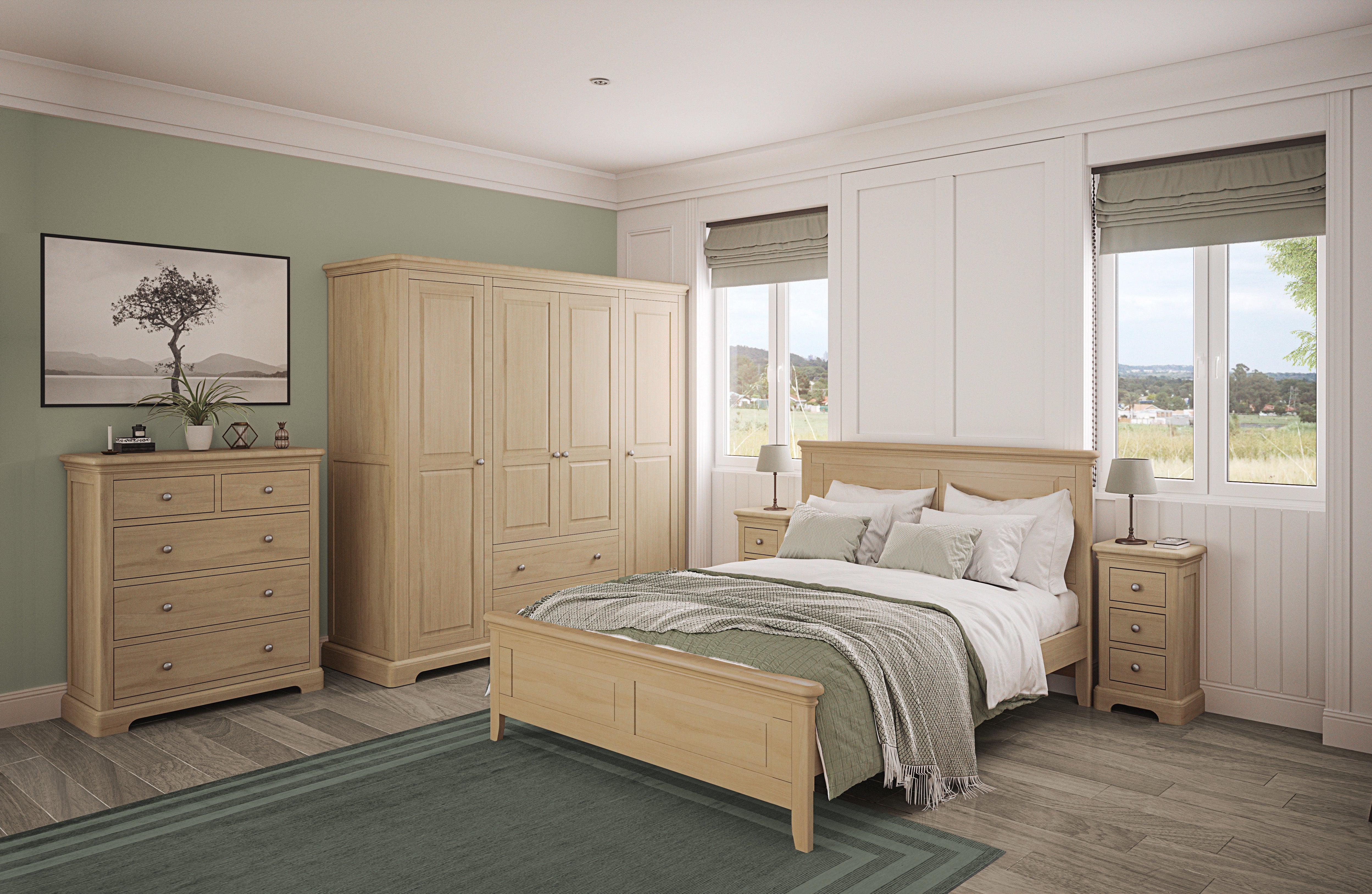 Lytham Oak Superking High Foot End Bed