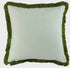 Malini Cream Slub with Natural Heavy Fringe - Olive