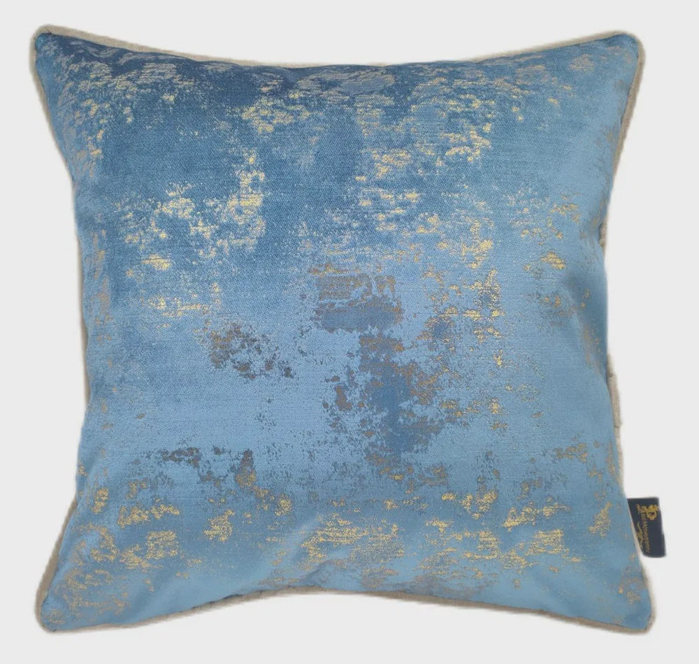 GOLD  FLECKS ON BLUE PAUL MONEYPENNY4 59 X 59 CM CUSHION