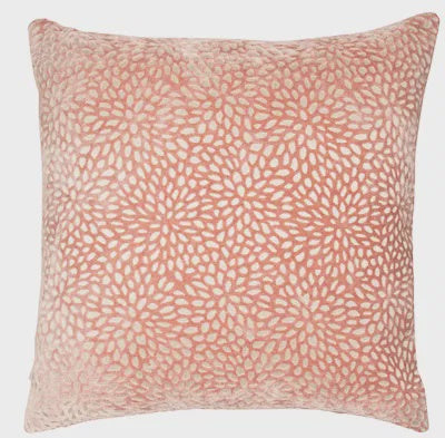 CUT VELVET FLORAL PUTTY 56 X 56 CM CUSHION