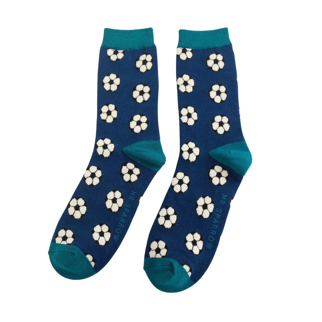 Mr Sparrow Footballs Socks Navy