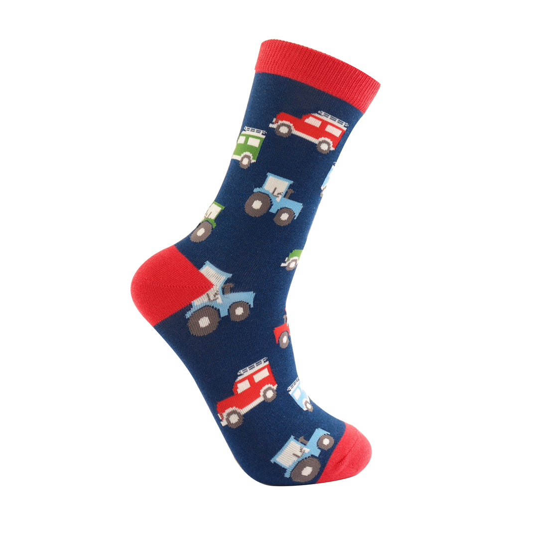 Mr Sparrow On the Farm Socks Navy