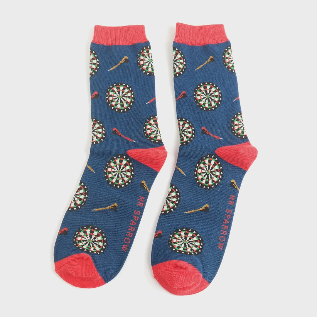 Mr Sparrow Dart Boards Socks Navy