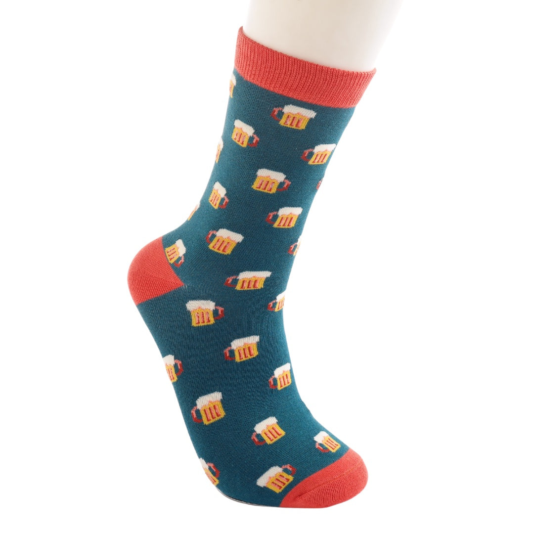 Mr Sparrow Beer Socks Teal