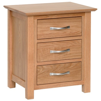 New Oxford Light Oak 3 Drawer Bedside