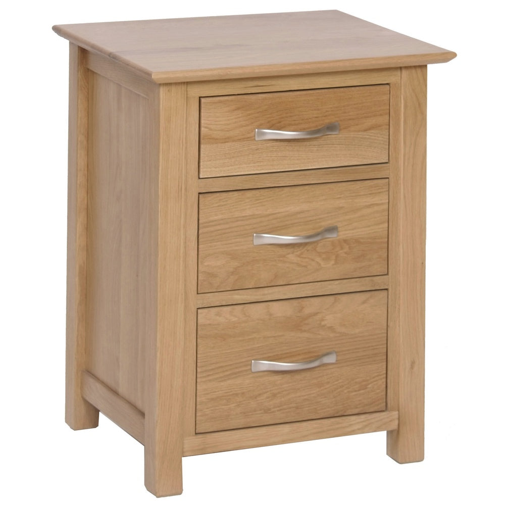 New Oxford Light Oak 3 Drawer High Bedside