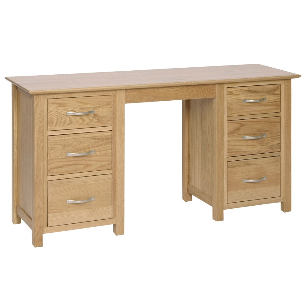 New Oxford Light Oak Double Ped D/Table